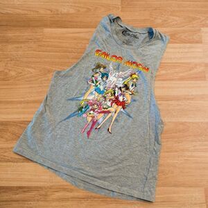 Sailor Moon Hot Topic Gray Graphic Tank Top Anime Large Muscle